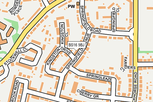 BS16 9BJ map - OS OpenMap – Local (Ordnance Survey)