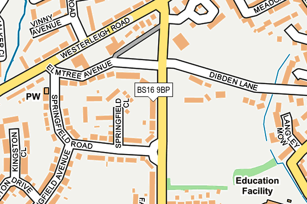 BS16 9BP map - OS OpenMap – Local (Ordnance Survey)