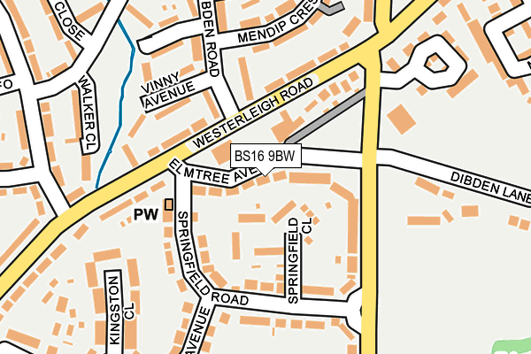 BS16 9BW map - OS OpenMap – Local (Ordnance Survey)
