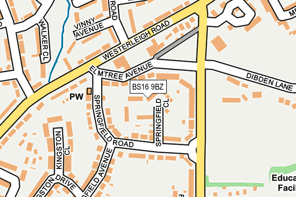 BS16 9BZ map - OS OpenMap – Local (Ordnance Survey)