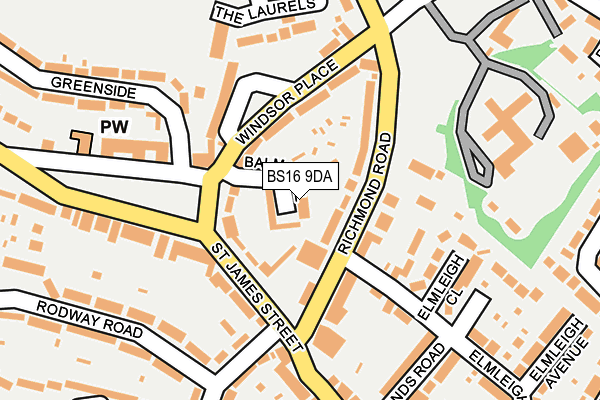BS16 9DA map - OS OpenMap – Local (Ordnance Survey)