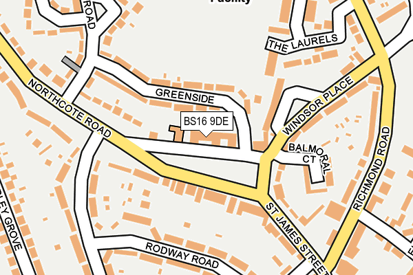 BS16 9DE map - OS OpenMap – Local (Ordnance Survey)