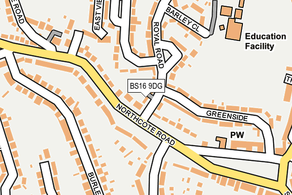 BS16 9DG map - OS OpenMap – Local (Ordnance Survey)