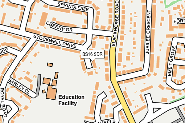 BS16 9DR map - OS OpenMap – Local (Ordnance Survey)