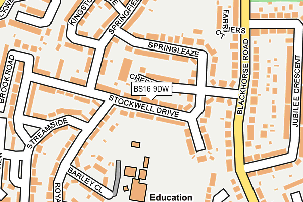 BS16 9DW map - OS OpenMap – Local (Ordnance Survey)