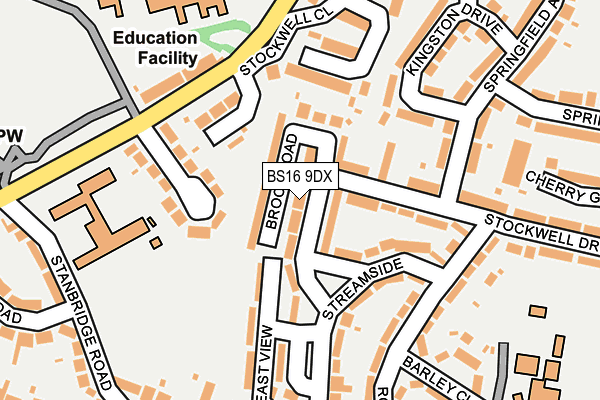 BS16 9DX map - OS OpenMap – Local (Ordnance Survey)