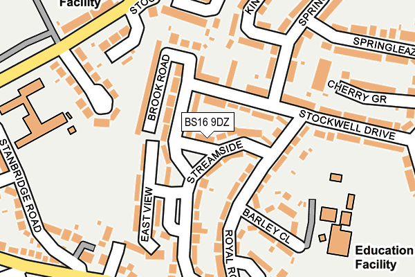 BS16 9DZ map - OS OpenMap – Local (Ordnance Survey)