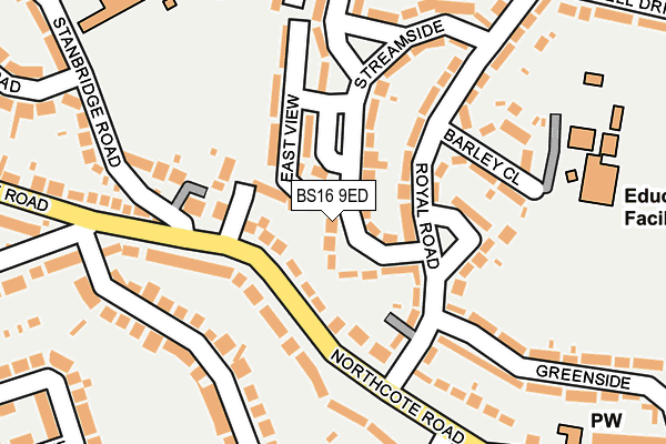 BS16 9ED map - OS OpenMap – Local (Ordnance Survey)