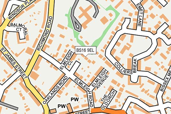 BS16 9EL map - OS OpenMap – Local (Ordnance Survey)