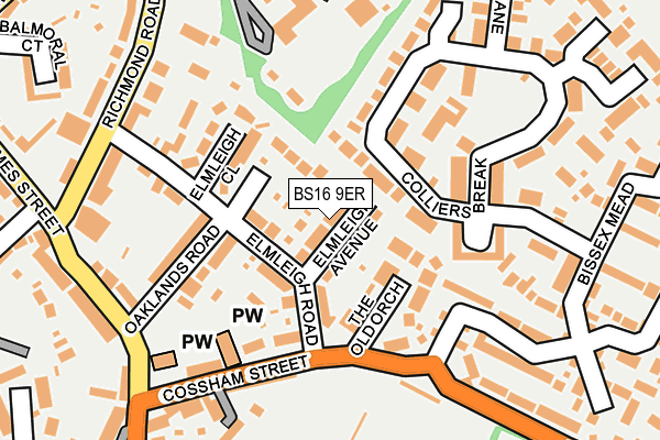 BS16 9ER map - OS OpenMap – Local (Ordnance Survey)