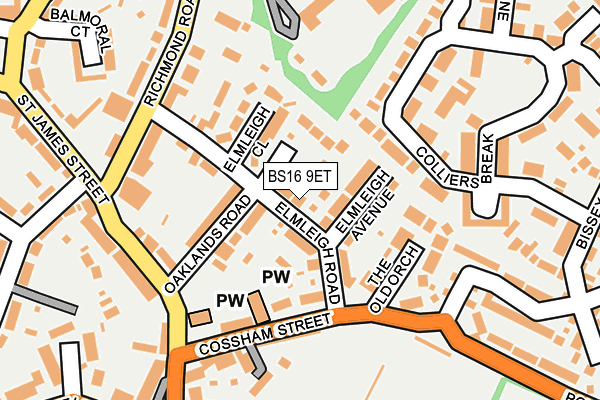 BS16 9ET map - OS OpenMap – Local (Ordnance Survey)
