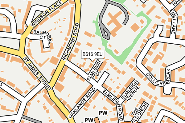 BS16 9EU map - OS OpenMap – Local (Ordnance Survey)