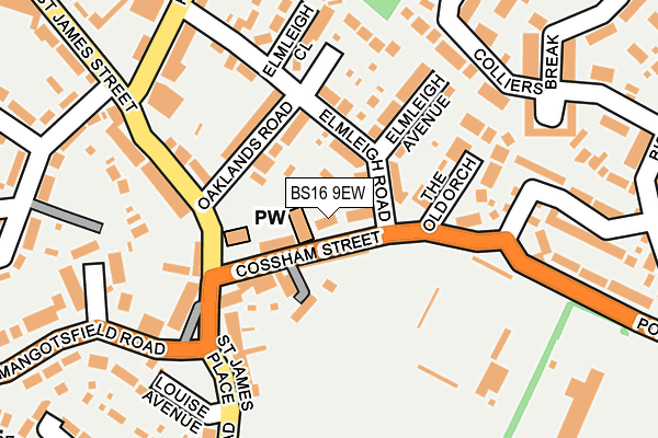 BS16 9EW map - OS OpenMap – Local (Ordnance Survey)