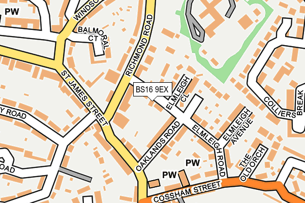BS16 9EX map - OS OpenMap – Local (Ordnance Survey)