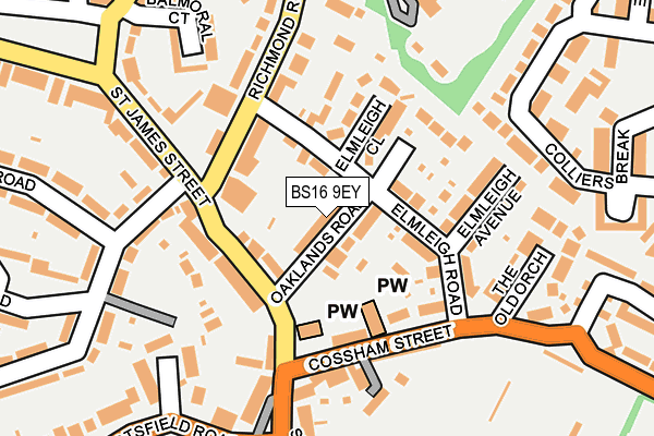 BS16 9EY map - OS OpenMap – Local (Ordnance Survey)