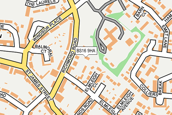 BS16 9HA map - OS OpenMap – Local (Ordnance Survey)