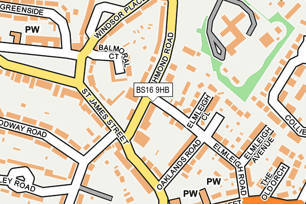 BS16 9HB map - OS OpenMap – Local (Ordnance Survey)