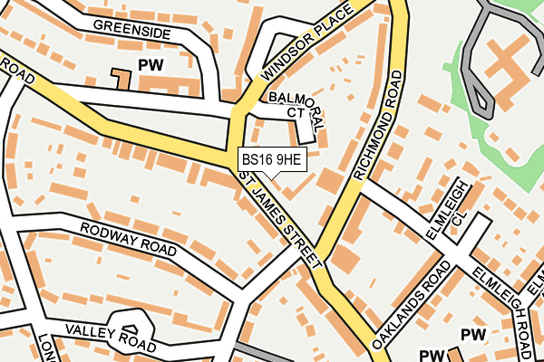 BS16 9HE map - OS OpenMap – Local (Ordnance Survey)