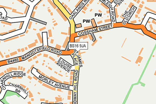 BS16 9JA map - OS OpenMap – Local (Ordnance Survey)