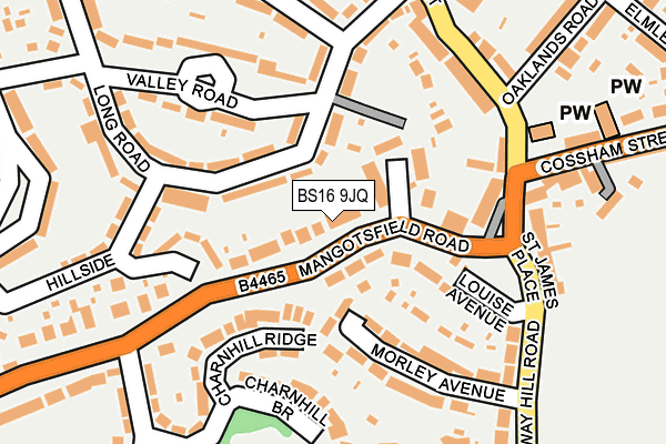 BS16 9JQ map - OS OpenMap – Local (Ordnance Survey)