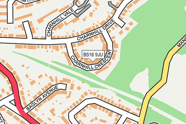 BS16 9JU map - OS OpenMap – Local (Ordnance Survey)