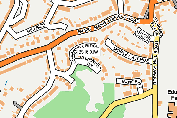 BS16 9JW map - OS OpenMap – Local (Ordnance Survey)