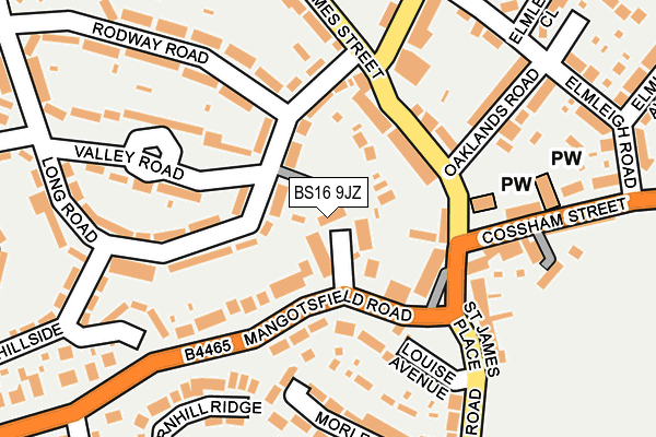 BS16 9JZ map - OS OpenMap – Local (Ordnance Survey)