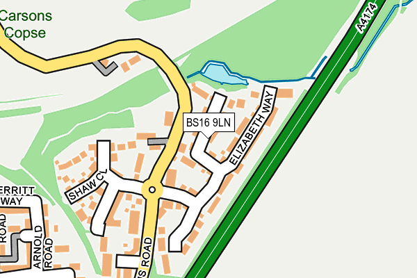 BS16 9LN map - OS OpenMap – Local (Ordnance Survey)