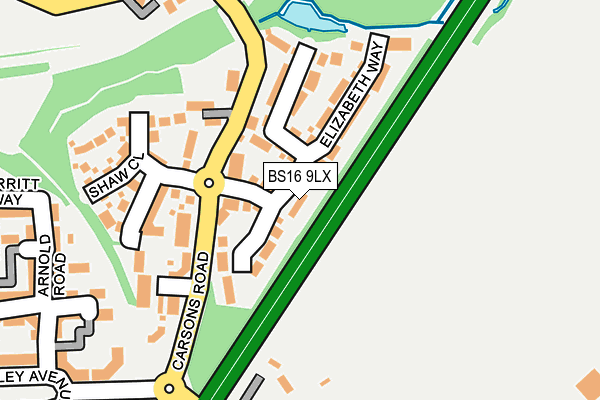 BS16 9LX map - OS OpenMap – Local (Ordnance Survey)