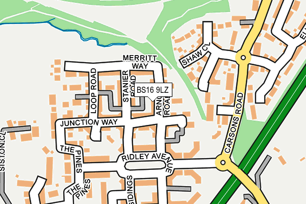 BS16 9LZ map - OS OpenMap – Local (Ordnance Survey)