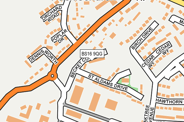 BS16 9QG map - OS OpenMap – Local (Ordnance Survey)