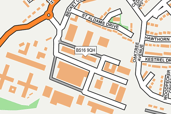 BS16 9QH map - OS OpenMap – Local (Ordnance Survey)