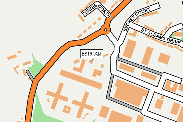 BS16 9QJ map - OS OpenMap – Local (Ordnance Survey)
