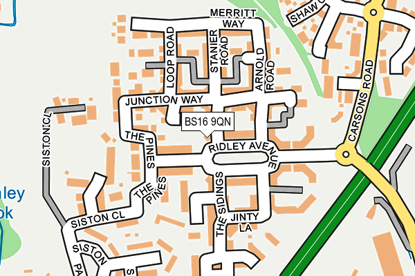 BS16 9QN map - OS OpenMap – Local (Ordnance Survey)