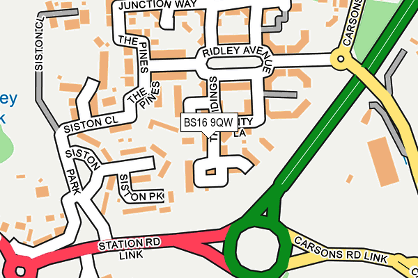 BS16 9QW map - OS OpenMap – Local (Ordnance Survey)