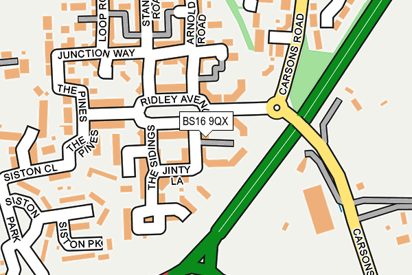 BS16 9QX map - OS OpenMap – Local (Ordnance Survey)