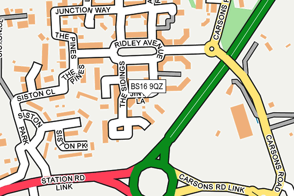 BS16 9QZ map - OS OpenMap – Local (Ordnance Survey)