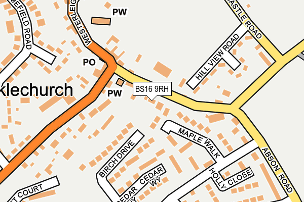 BS16 9RH map - OS OpenMap – Local (Ordnance Survey)