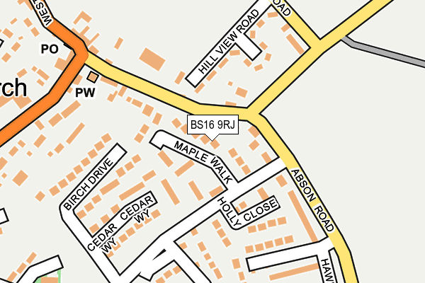 BS16 9RJ map - OS OpenMap – Local (Ordnance Survey)