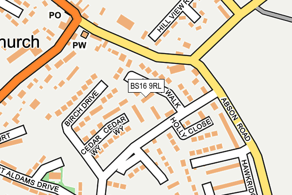 BS16 9RL map - OS OpenMap – Local (Ordnance Survey)