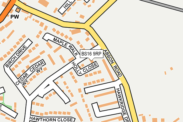 BS16 9RP map - OS OpenMap – Local (Ordnance Survey)