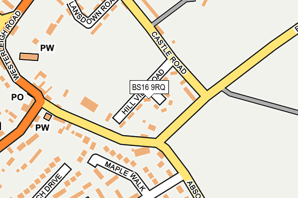 BS16 9RQ map - OS OpenMap – Local (Ordnance Survey)