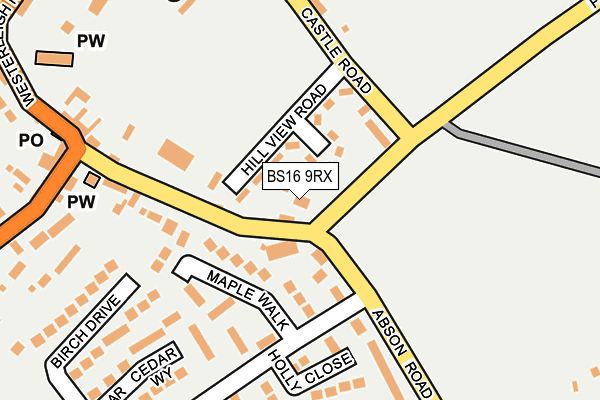BS16 9RX map - OS OpenMap – Local (Ordnance Survey)