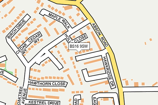 BS16 9SW map - OS OpenMap – Local (Ordnance Survey)