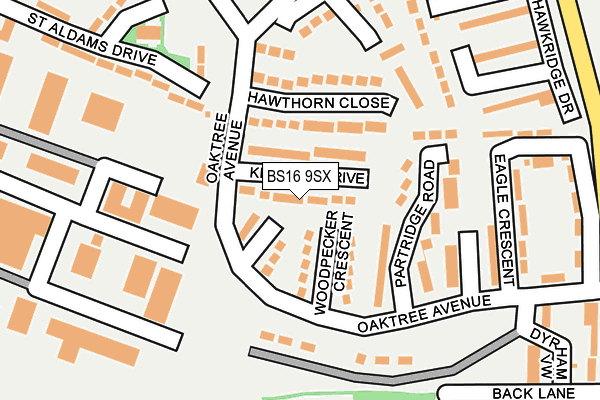 BS16 9SX map - OS OpenMap – Local (Ordnance Survey)