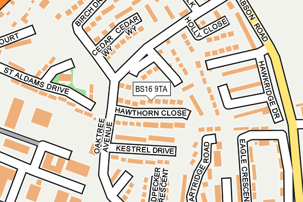 BS16 9TA map - OS OpenMap – Local (Ordnance Survey)