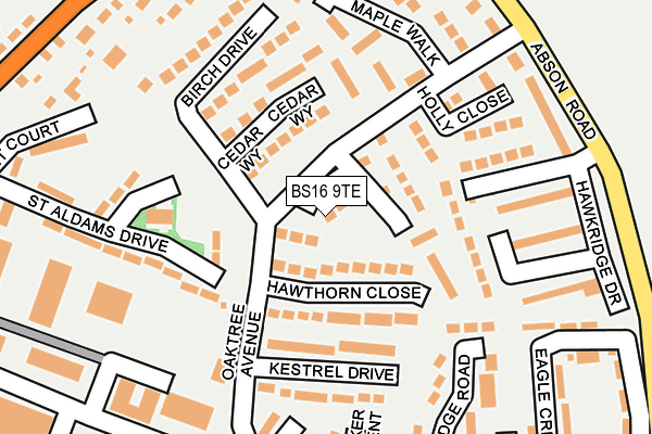 BS16 9TE map - OS OpenMap – Local (Ordnance Survey)
