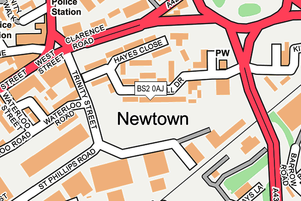 BS2 0AJ map - OS OpenMap – Local (Ordnance Survey)