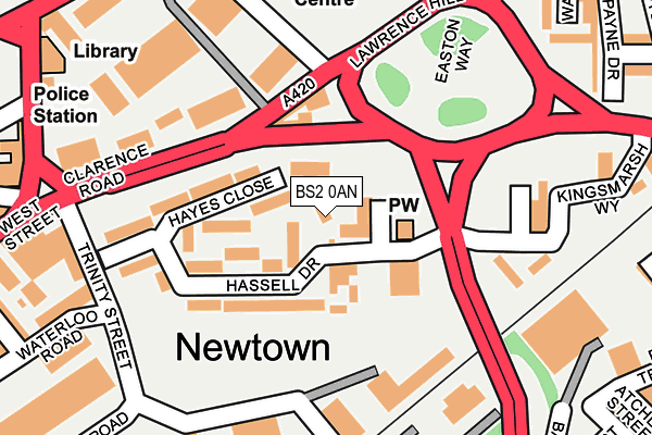 BS2 0AN map - OS OpenMap – Local (Ordnance Survey)