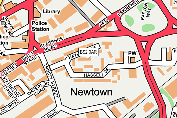 BS2 0AR map - OS OpenMap – Local (Ordnance Survey)